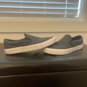 Vans SLIP-ON: Dark Grey with Black and White accents